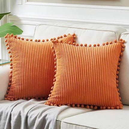 Cosy Corduroy Cushions with Bobble Edging