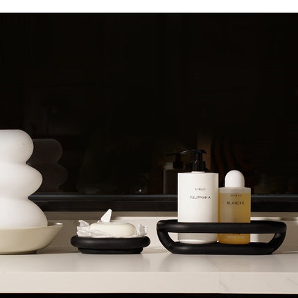 Minimalist Resin Soap Storage Basket 🖤🤍