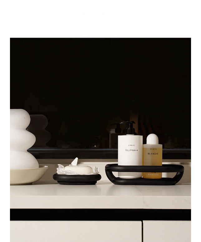 Minimalist Resin Soap Storage Basket 🖤🤍