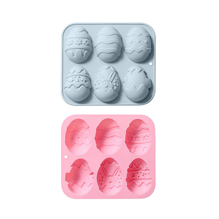 Easter Eggs Silicone Mould 🐣 – 6-Piece, Pink or Blue