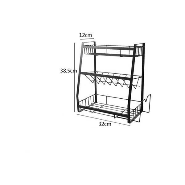 Three Layer Seasoning Rack 🧂 – Black or White, Optional Lid Holder