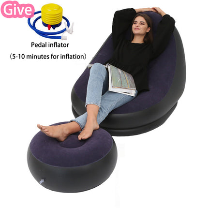 Inflatable Lounge Chair & Footstool | Cosy Foldable Chill Seat