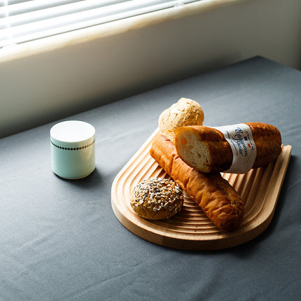 Geometric Wooden Tray – Curved Arc Design | Elegant Serving & Display