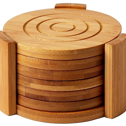 Set of 6 Chinese Style Bamboo Thermal Coasters – Heat Resistant & Eco-Friendly