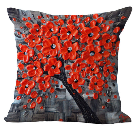 Oil Painting Cushion Cover | Artistic Cotton Linen Pillow 45x45