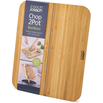 Foldable Bamboo Cutting Board with Chute – Non-Slip Foot Pads | Small & Large Sizes