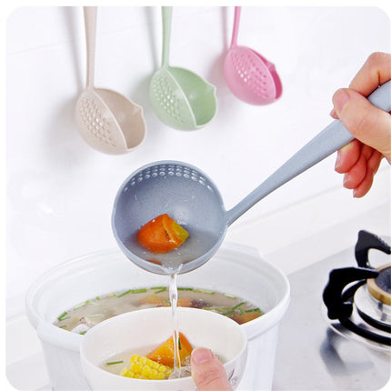Slotted Spoon 🥄 – Long Handle, Blue, Green, Beige or Pink