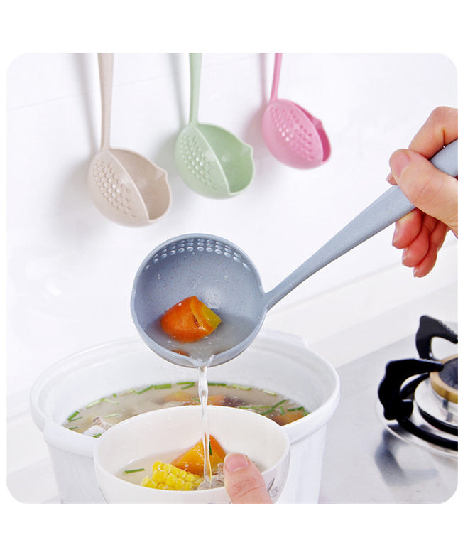 Slotted Spoon 🥄 – Long Handle, Blue, Green, Beige or Pink