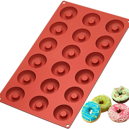 18-Cavity Donut Mould 🍩 – Silicone, Non-Stick and Reusable