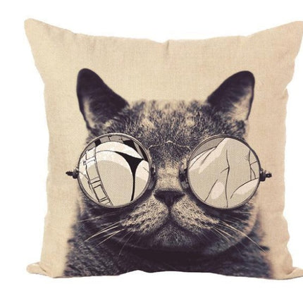 Cat Cushion Covers 45x45 | Cute Linen Cotton Pillowcases