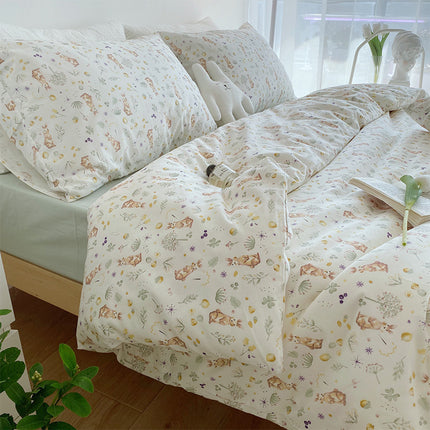 Cotton Floral Duvet Cover Set – Pastoral 3 & 4 Piece Bedding | Ikeame