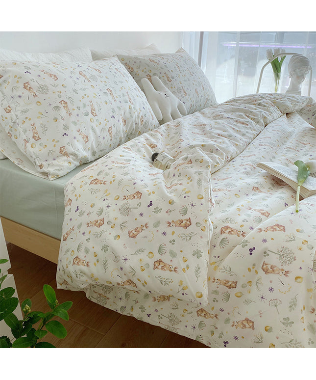 Cotton Floral Duvet Cover Set – Pastoral 3 & 4 Piece Bedding | Ikeame