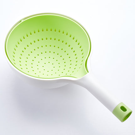 Double-Layer Colander with Bowl & Handle – 1.2L + 1.7L | Grey, Yellow, Green