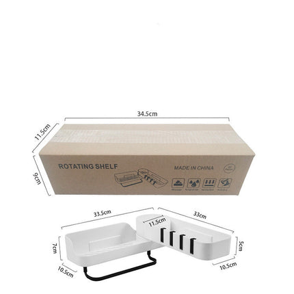 Adjustable Suction Wall Storage Shelf — 2 Tiers (White/Black or White/Grey)