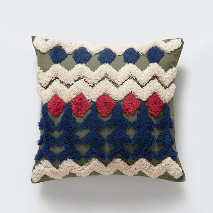 Bohemian Handmade Tufted Cushion Cover | Indian Cotton Cushion 45x45