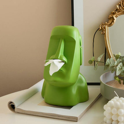 Moai Tissue Box Holder – Modern Resin Tissue Dispenser