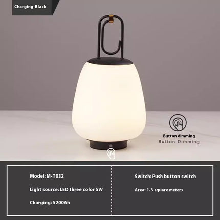 Nordic Rechargeable Table Lamp – Modern Lantern Light | Ikeame