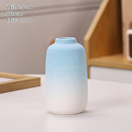 Gradient Macaron Ceramic Vase | Pastel Mini Decorative Vase