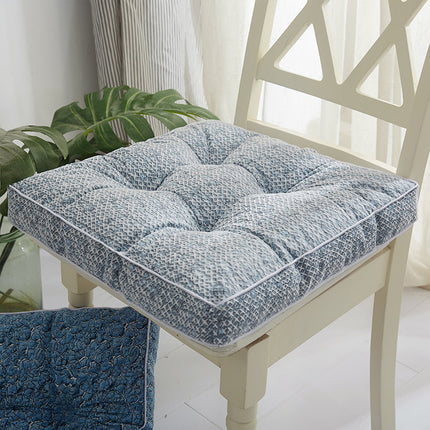 Square Dining Chair Cushion – Camel & Blue