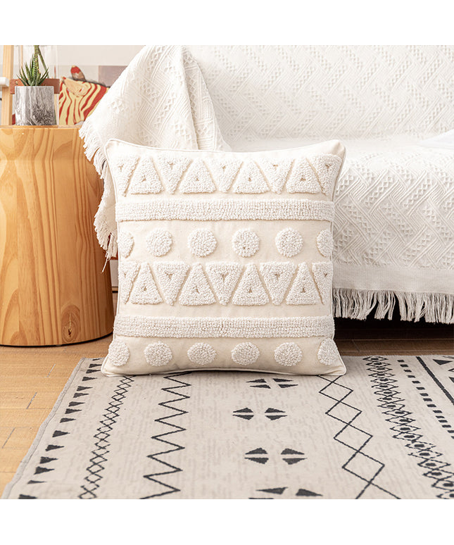 Nordic Beige Tufted Geometric Cushion - 4 designs