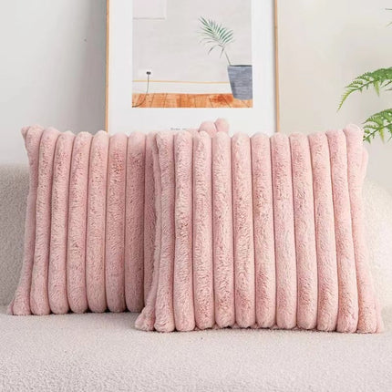 Green Corduroy Cushion Cover | Plush Vertical Stripe Pillow Cover