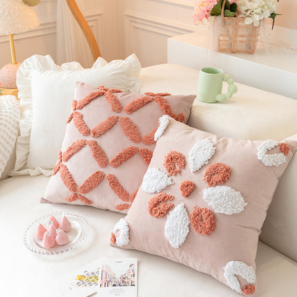 Nordic Style Tufted Cushion with 3D Geometric Patterns
