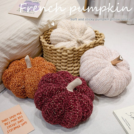 Small Pumpkin Sofa Cushion – Caramel 30cm Autumn Decorative Pillow
