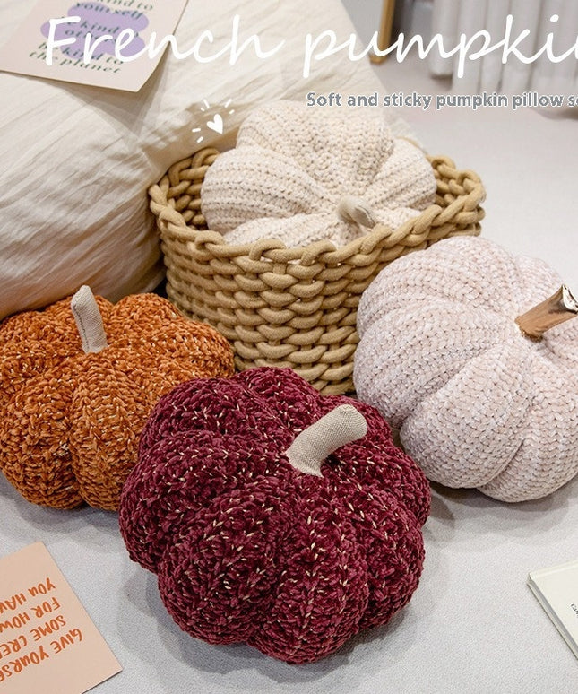 Small Pumpkin Sofa Cushion – Caramel 30cm Autumn Decorative Pillow