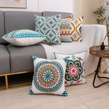 Embroidered Cushion Covers – Blue and Yellow or Rich Reds