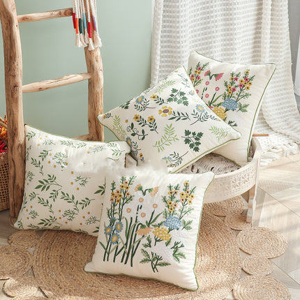 Embroidered Plant & Flower Cushion Covers – 16 Embroidered Designs 🌿🌸