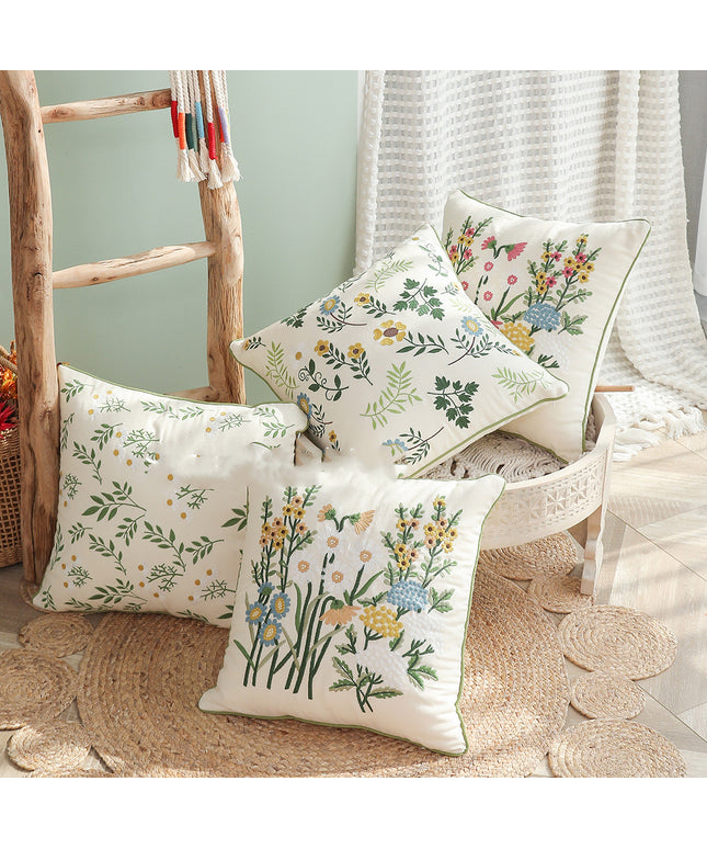 Embroidered Plant & Flower Cushion Covers – 16 Embroidered Designs 🌿🌸