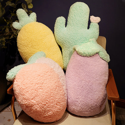 Novelty Plush Cushion | Cute Fruit & Vegetable Pillow 🍆