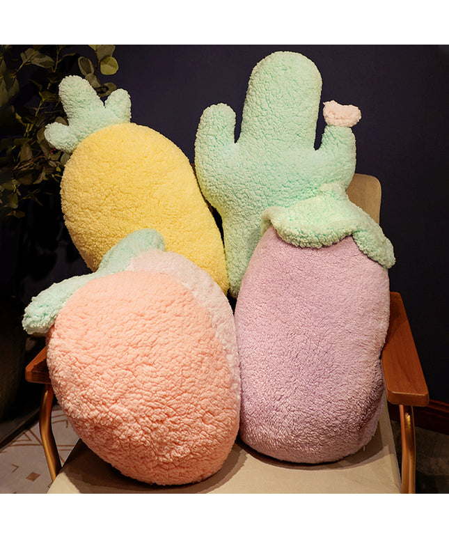 Novelty Plush Cushion | Cute Fruit & Vegetable Pillow 🍆