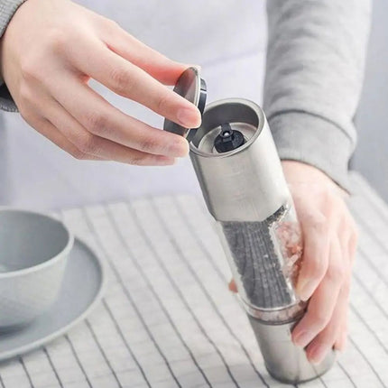2-in-1 Salt and Pepper Grinder – Manual Stainless Steel Adjustable Mill
