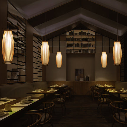 Internet Celebrity Bamboo Woven Dining Room Lantern Bamboo Artwork Chandelier