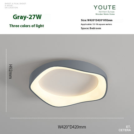 Macaron Ceiling LED Light – Modern Round Wave Design (42cm / 52cm, 3 Colours)