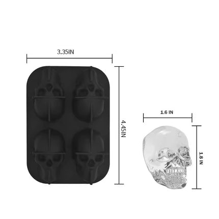 Silicone Skull Ice Tray 💀 – Black