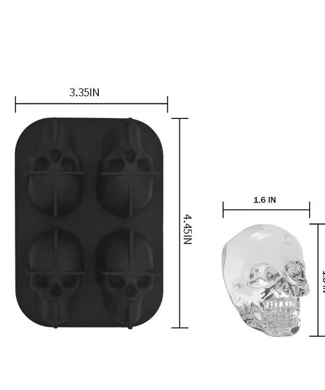 Silicone Skull Ice Tray 💀 – Black