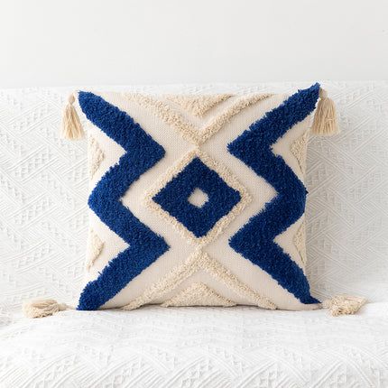 Bohemian Tufted Cushion Cover | Geometric Tassel Pillow