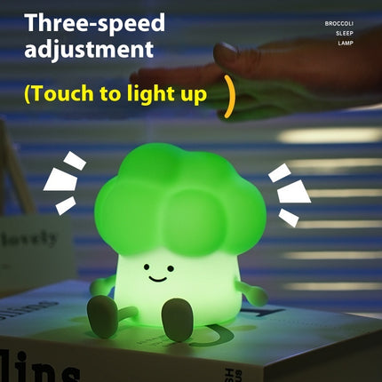 Creative Cartoon Broccoli Silicone Night Lamp Bedroom Sleeping Table Lamp