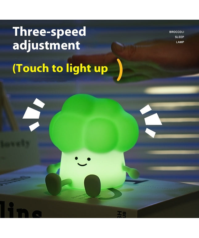 Creative Cartoon Broccoli Silicone Night Lamp Bedroom Sleeping Table Lamp