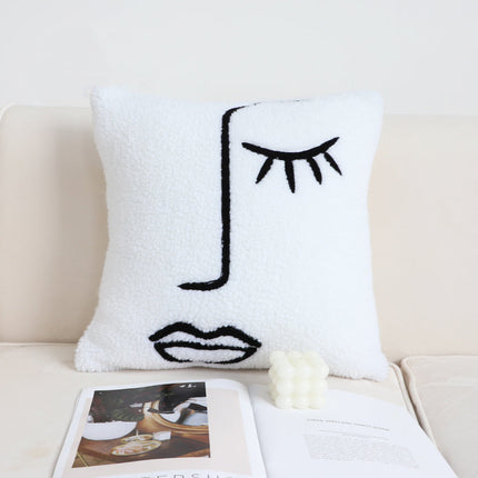 Black and white simple checkerboard pillow living room sofa – Trendy & Practical for Daily Living