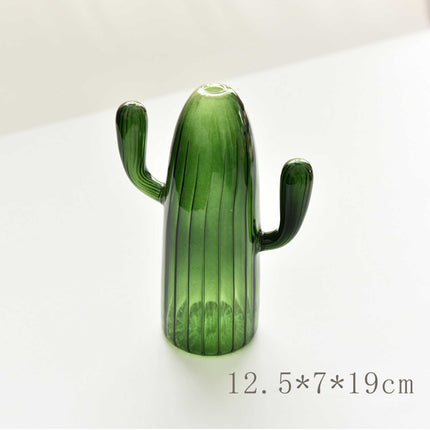 Glass Cactus Vase – Playful Décor in Elegant Blue & Green