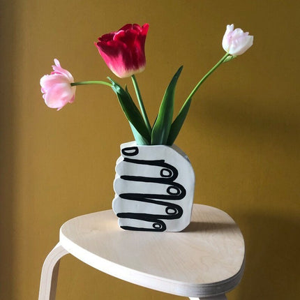 Hand Vase Sculpture – Creative Flower-Holding Illusion Décor