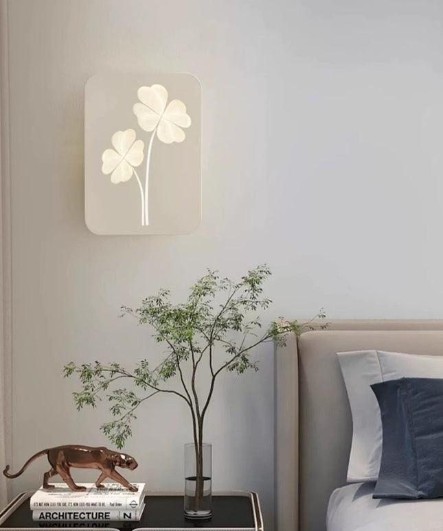 Modern Acrylic Wall Light – LED Tricolour Lamp in Pink or White (Clover, Ginkgo, Love Designs)