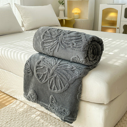 Taffon solid color cut flower butterfly blanket milk fiber cover – Trendy & Practical for Daily Living