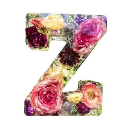Letter Flower Transparent Flowers Resin Night Light Ornaments