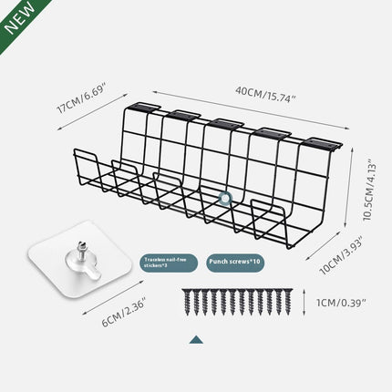 Under Desk Storage Rack Cable Organiser Table Insert Shelf