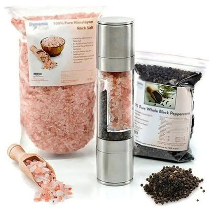 2-in-1 Salt and Pepper Grinder – Manual Stainless Steel Adjustable Mill
