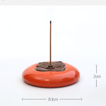 Persimmon Ceramic Incense Burner – Chinese Style Indoor Décor | Ikeame